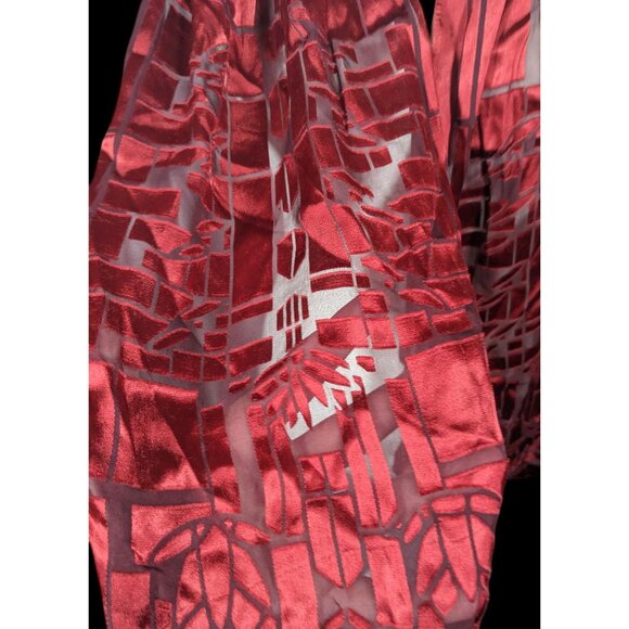 MOMA Officially Licensed Frank Lloyd Wright Red Burnout Scarf - Picture 5 of 12